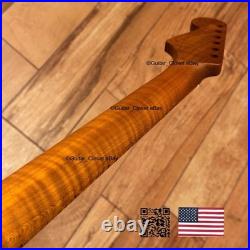 Roasted Flame Maple Strat Guitar Neck Satin Fits Fender & Warmoth Body SM2C