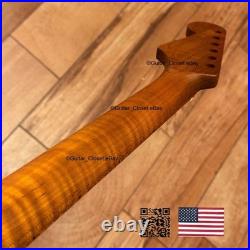 Roasted Flame Maple Strat Guitar Neck Satin Fits Fender & Warmoth Body SM2C