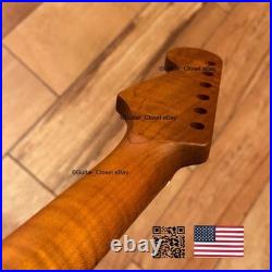 Roasted Flame Maple Strat Guitar Neck Satin Fits Fender & Warmoth Body SM2C