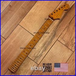 Roasted Flame Maple Strat Guitar Neck Satin Fits Fender & Warmoth Body SM2C