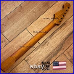 Roasted Flame Maple Strat Guitar Neck Satin Fits Fender & Warmoth Body SM2C