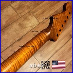 Roasted Flame Maple Strat Guitar Neck Satin Fits Fender & Warmoth Body SM2F