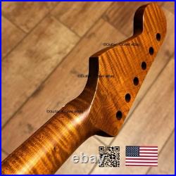 Roasted Flame Maple Strat Guitar Neck Satin Fits Fender & Warmoth Body SM2F