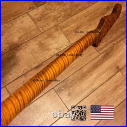 Roasted Flame Maple Strat Guitar Neck Satin Fits Fender & Warmoth Body SM2F