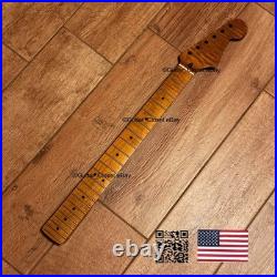 Roasted Flame Maple Strat Guitar Neck Satin Fits Fender & Warmoth Body SM2F