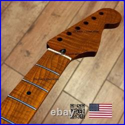 Roasted Flame Maple Strat Guitar Neck Satin Fits Fender & Warmoth Body SM2G
