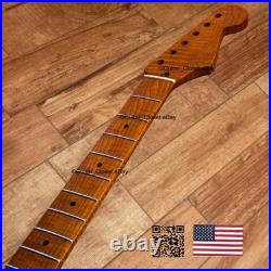 Roasted Flame Maple Strat Guitar Neck Satin Fits Fender & Warmoth Body SM2G