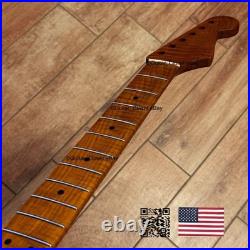 Roasted Flame Maple Strat Guitar Neck Satin Fits Fender & Warmoth Body SM2G