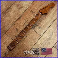 Roasted Flame Maple Strat Guitar Neck Satin Fits Fender & Warmoth Body SM2G