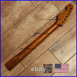 Roasted Flame Maple Strat Guitar Neck Satin Fits Fender & Warmoth Body SM2G