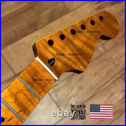 Roasted Flame Maple Strat Guitar Neck Satin Fits Fender & Warmoth Body SM2J
