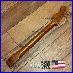 Roasted Flame Maple Strat Guitar Neck Satin Fits Fender & Warmoth Body SM2J