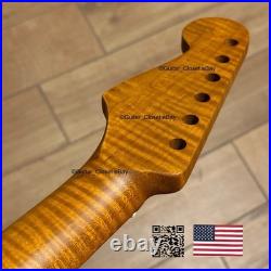 Roasted Flame Maple Strat Guitar Neck Satin Fits Fender & Warmoth Body SM2P