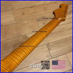 Roasted Flame Maple Strat Guitar Neck Satin Fits Fender & Warmoth Body SM2P