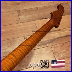 Roasted Flame Maple Strat Guitar Neck Satin Fits Fender & Warmoth Body SM2P