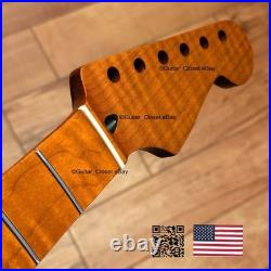 Roasted Flame Maple Strat Guitar Neck Satin Fits Fender & Warmoth Body SM2P