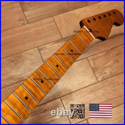 Roasted Flame Maple Strat Guitar Neck Satin Fits Fender & Warmoth Body SM2P