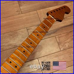 Roasted Flame Maple Strat Guitar Neck Satin Fits Fender & Warmoth Body SM2P