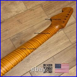 Roasted Flame Maple Strat Guitar Neck Satin Fits Fender & Warmoth Body SM2P