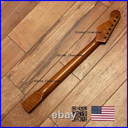 Roasted Flame Maple Strat Guitar Neck Satin Fits Fender & Warmoth Body SM2P