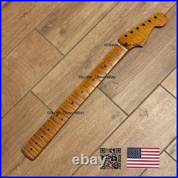 Roasted Flame Maple Strat Guitar Neck Satin Fits Fender & Warmoth Body SM2P