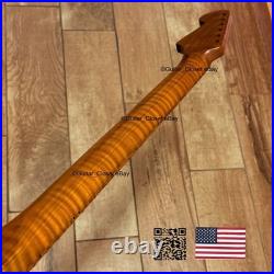 Roasted Flame Maple Strat Guitar Neck Satin Fits Fender & Warmoth Body SM2Q