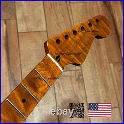 Roasted Flame Maple Strat Guitar Neck Satin Fits Fender & Warmoth Body SM2Q