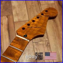Roasted Flame Maple Strat Guitar Neck Satin Fits Fender & Warmoth Body SM2Q