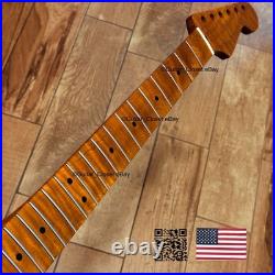 Roasted Flame Maple Strat Guitar Neck Satin Fits Fender & Warmoth Body SM2Q