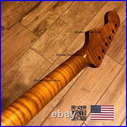 Roasted Flame Maple Strat Guitar Neck Satin Fits Fender & Warmoth Body SM2T