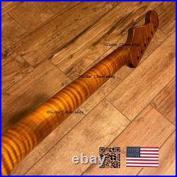 Roasted Flame Maple Strat Guitar Neck Satin Fits Fender & Warmoth Body SM2T