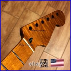 Roasted Flame Maple Strat Guitar Neck Satin Fits Fender & Warmoth Body SM2T