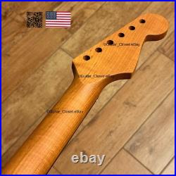 Roasted Maple Rosewood Strat Neck Left Handed Lefty Nitro Fits Fender LSR02BX Roasted Maple Rosewood Strat Neck Left Handed Lefty Nitro Fits Fender LSR02BX