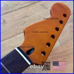 Roasted Maple Rosewood Strat Neck Left Handed Lefty Nitro Fits Fender LSR7