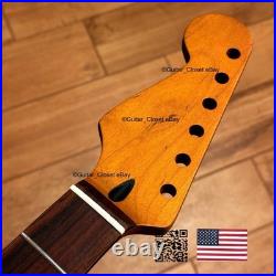 Roasted Maple Rosewood Strat Neck Left Handed Lefty Nitro Fits Fender LSRA