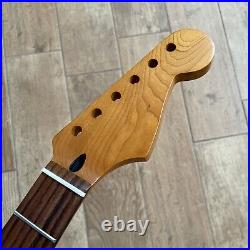 Roasted Maple Rosewood Strat Neck Nitro Satin Fits Warmoth Fender SR02B3