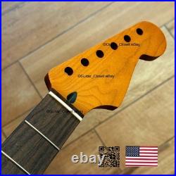 Roasted Maple Rosewood Strat Neck Nitro Satin Fits Warmoth Fender SR02H