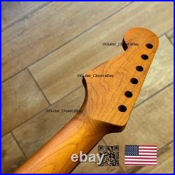 Roasted Maple Rosewood Strat Neck Nitro Satin Fits Warmoth Fender SR02H