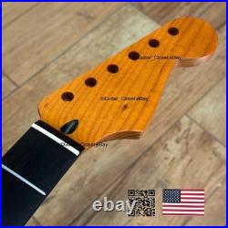 Roasted Maple Rosewood Strat Neck Nitro Satin Fits Warmoth Fender SR02NN