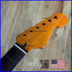 Roasted Maple Rosewood Strat Neck Nitro Satin Fits Warmoth Fender SR02Q