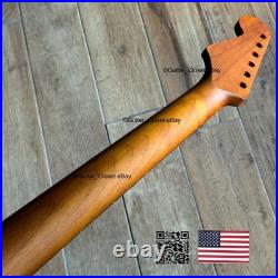 Roasted Maple Rosewood Strat Neck Nitro Satin Fits Warmoth Fender SR02Q