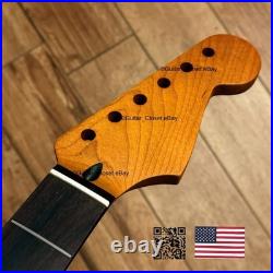 Roasted Maple Rosewood Strat Neck Nitro Satin Fits Warmoth Fender SR02R