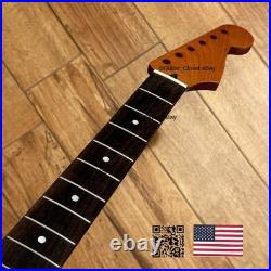 Roasted Maple Rosewood Strat Neck Nitro Satin Fits Warmoth Fender SR02R