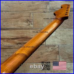 Roasted Maple Rosewood Strat Neck Nitro Satin Fits Warmoth Fender SR02S