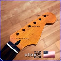 Roasted Maple Rosewood Strat Neck Satin Fits Warmoth Fender SR02T