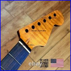 SALE Roasted Flame Maple Rosewood Strat Neck Stratocaster fits Fender body 2SRI