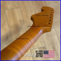 SALE Roasted Flame Maple Stainless Strat Guitar Neck Satin Fits Fender SM22BJ