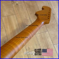 SALE Roasted Flame Maple Stainless Strat Guitar Neck Satin Fits Fender SM22BJ