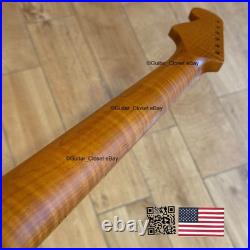 SALE Roasted Flame Maple Stainless Strat Guitar Neck Satin Fits Fender SM22BJ