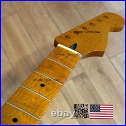 SALE Roasted Flame Maple Stainless Strat Guitar Neck Satin Fits Fender SM22BJ